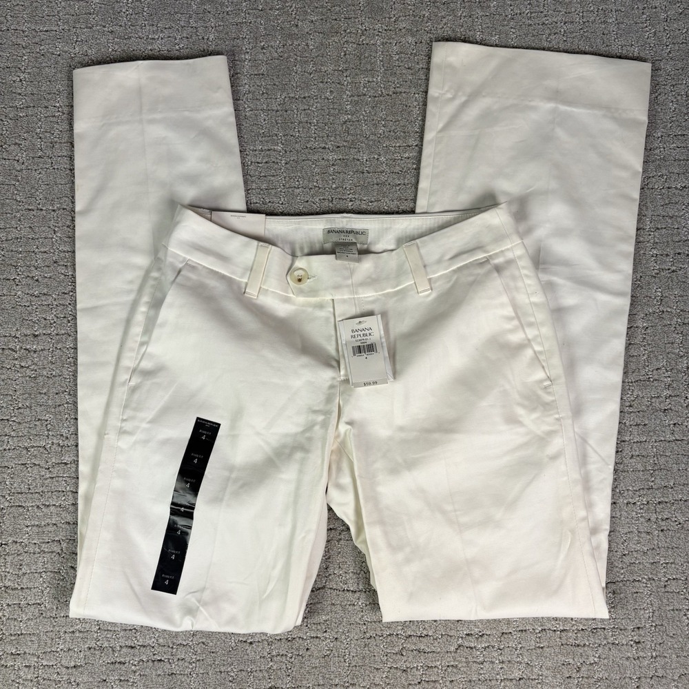 Banana Republic Ryan Fit Women's Size 4 White Casual Dress up Pants NWT
